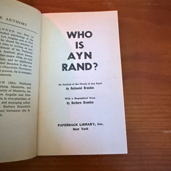 Who Is Ayn Rand? By Nathaniel Branden & Barbara Branden Paperback Library Editio - Picture 3 of 4